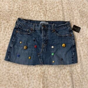 UO Renewal Jeweled Jean Skirt